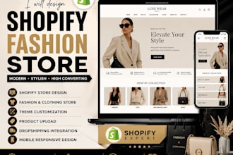 design a modern shopify fashion clothing store