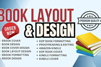 do book design, amazon KDP book formatting, workbook design for publishing