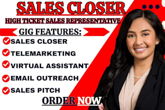 sales closer sales representative high ticket sales b2b sales online sales agent