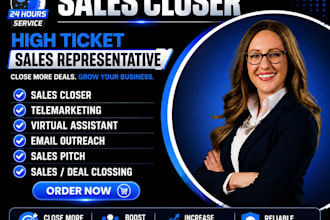 virtual assistant sales representative high ticket sales b2b sales online sales