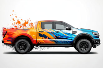draw car wrap vehicle wrap truck wrap racing car wrap