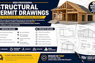 create structural permit drawings for USA city permit approval