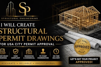 create structural permit drawings for USA city permit approval
