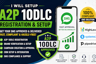 do a2p 10dlc registration for gohighlevel systeme io  and pipedrive