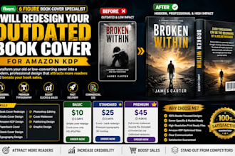 redesign your outdated book cover for amazon KDP