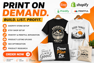 do print on demand store, etsy pod store, printful, printify, shopify pod store