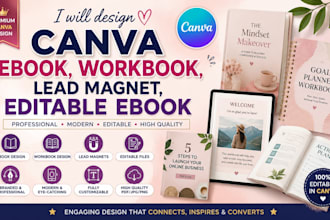 design canva ebook, workbook, lead magnet, editable ebook in canva