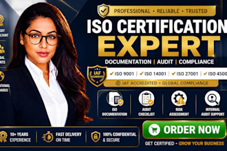 provide iso 9001, 14001, 27001, 45001 certification and documentation