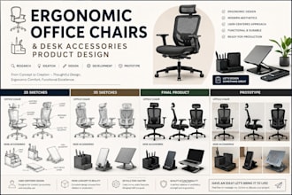 design ergonomic office chairs and desk accessories for manufacturing