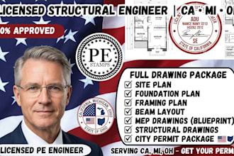 structural engineer ca mi oh foundation, framing plan beam layout mep citypermit