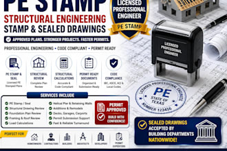 provide pe stamp, structural engineering stamp, sealed drawings permit approval