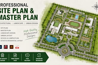 draw professional estate map, office map, school and urban planning master plan