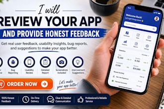 do app review, usability review, and QA testing