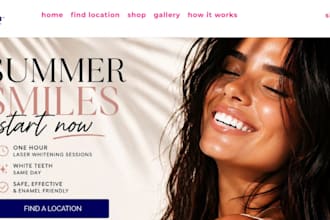 design wix teeth whitening website cosmetic smile studio website