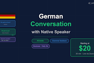 practice german conversation with you and give grammar feedback