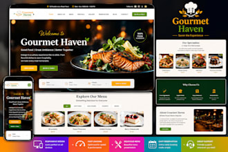 a stunning restaurant, cafe, food, or bakery website