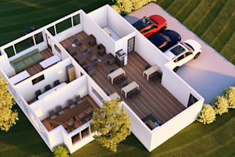 do professional 3d floor plan design and 2d to 3d conversion