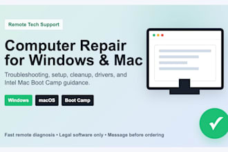 provide remote computer repair and tech support for windows and mac