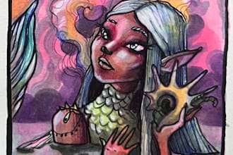 create dark fantasy illustration