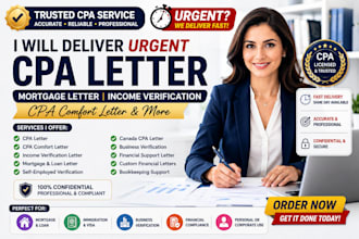 deliver urgent CPA letter mortgage letter income verification CPA comfort letter