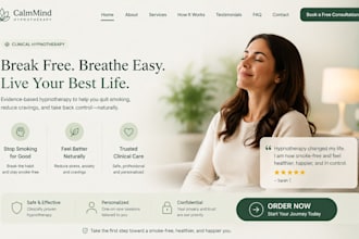 design squarespace hypnotherapy website smoking cessation website clinical site