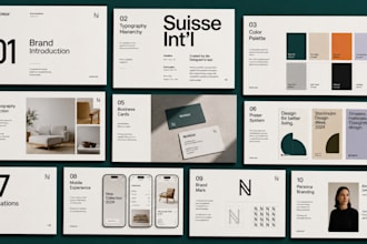design full branding kit, brand guidelines, brand style guide identity and logo