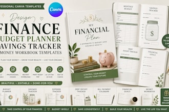 design canva finance budget planner savings tracker and money workbook templates