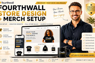 setup fourth wall store, design fourthwall website redesign pod merch store