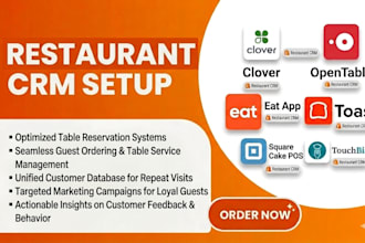 setup restaurant CRM clover opentable eat app toast square cake pos touchbistro