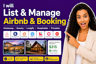 list and manage on booking hostaway guesty lodgify hospitable airbnb or pricelab