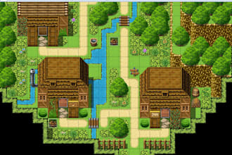 design custom rpg maker mv mz maps, tilesets, tiles and tiled editor maps