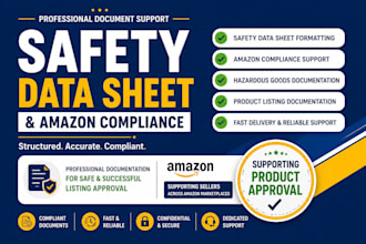 prepare amazon compliance document safety data sheet formatting product approval