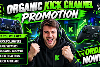 organic kick promotion, kick channel promotion, to get kick follower kick viewer