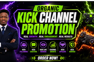 organic kick channel, kick channel promotion, kick promotion, kick subscribers
