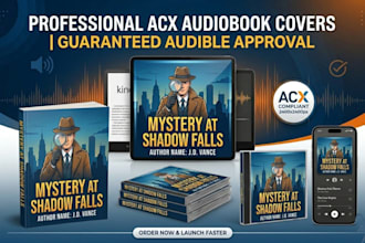 design a professional acx audiobook cover for audible