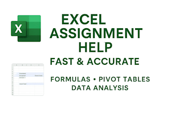 help you solve excel assignments, formulas and data analysis tasks