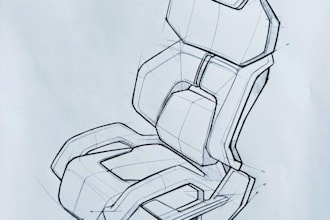create industrial product sketches and technical drawings in illustrator