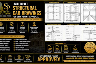 draft structural cad drawings foundation framing construction details