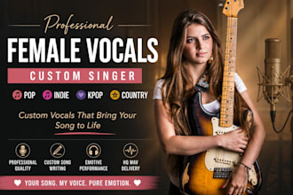 female custom pop singer indie singer kpop song country singer for female vocals