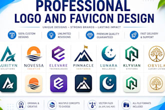 design unique logo and favicon for brand, website and app