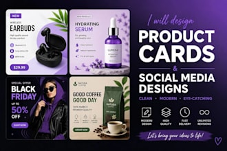 create modern product cards and social media visuals