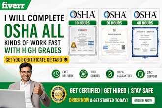 osha 10 30 40 hour cosnstruction safety training course