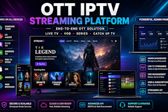 build ott iptv streaming backend cms for mobile and smart tv apps
