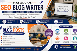 write SEO blog posts and articles for home decor home improvement and gardening,