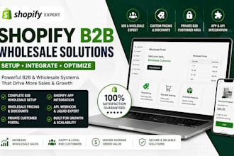 install and setup shopify b2b, b2c wholesale store with custom pricing and apps