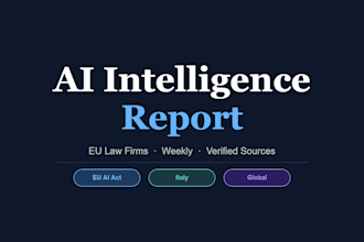 deliver a weekly ai intelligence report for eu law firms