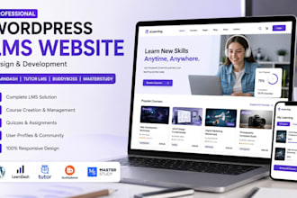 wordpress lms website design learndash tutor lms buddyboss masterstudy website