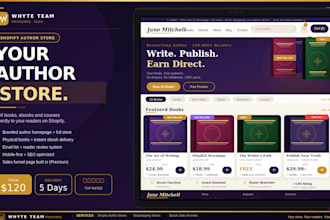build a stunning shopify author store for writer, coaches, self published author
