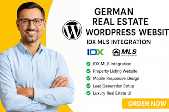 build german real estate website with idx mls integration using wordpress