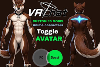 vrchat furry avatar anime furry nsfw fursona vtuber 3d model furry avatar model